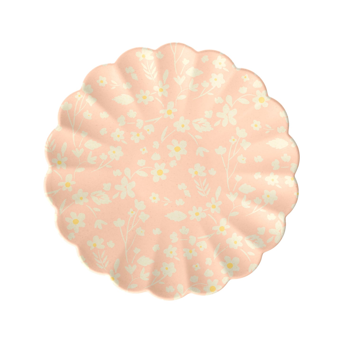 Petites assiettes réutilisables en bambou à motif floral, lot de 6