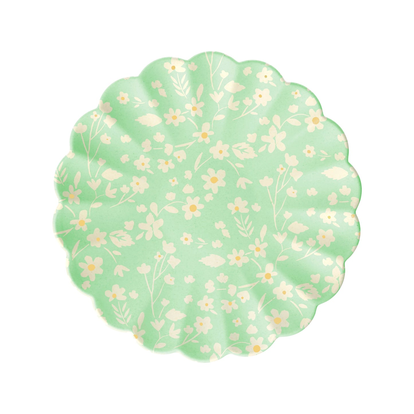 Petites assiettes réutilisables en bambou à motif floral, lot de 6