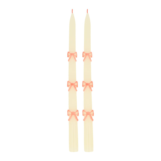Bougies coniques à nœud rose