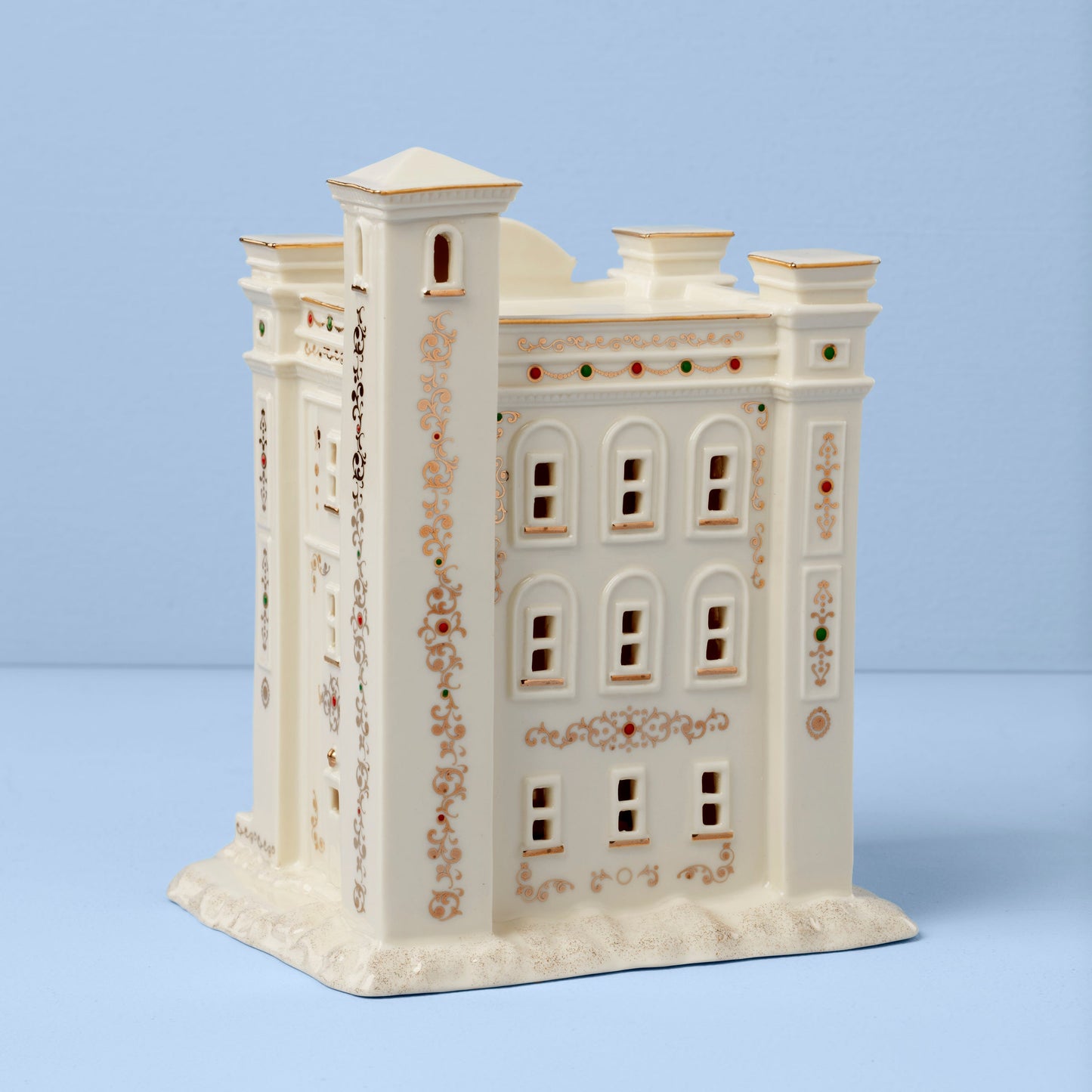 Caserne de pompiers éclairée de Mistletoe Park