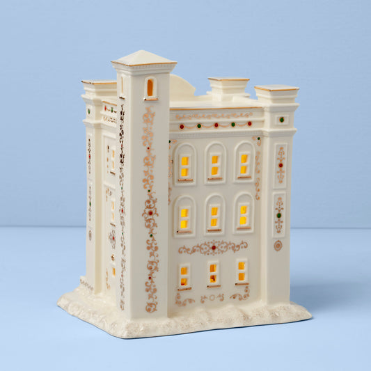 Caserne de pompiers éclairée de Mistletoe Park