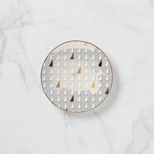 Assiette à salade Trianna en or blanc