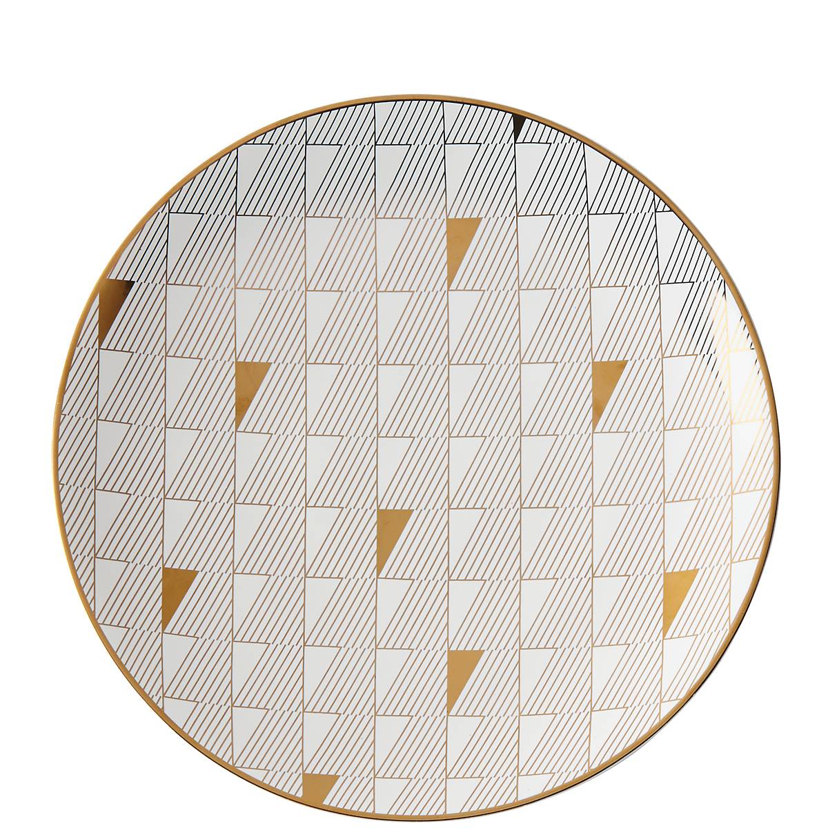 Assiette à salade Trianna en or blanc