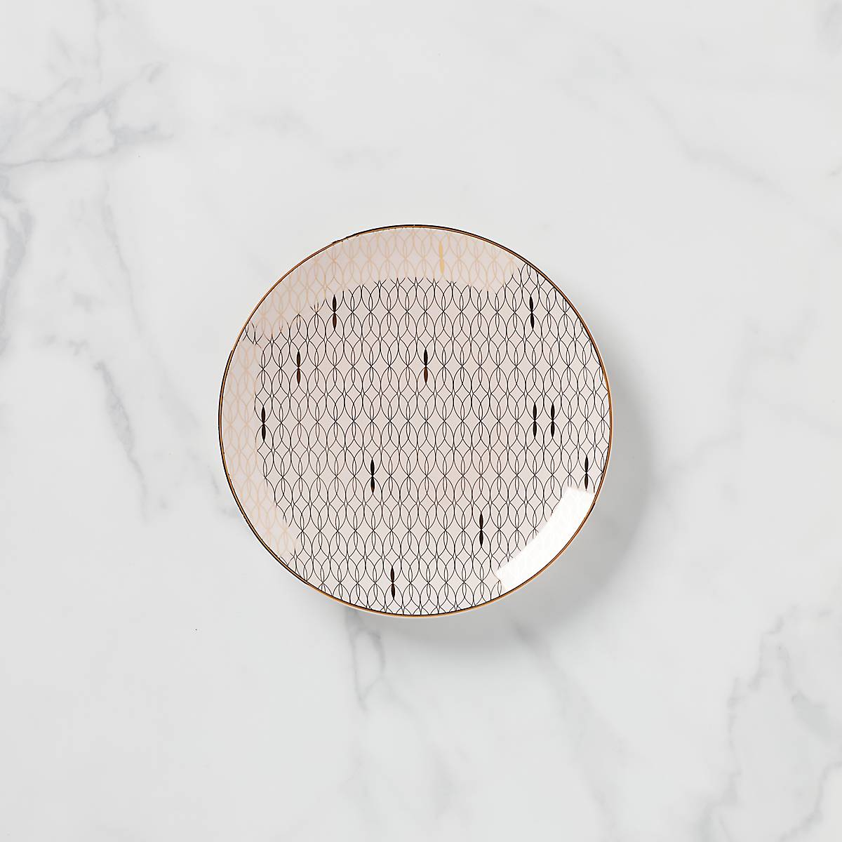 Assiette à salade dorée Trianna