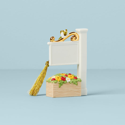 Ornement personnalisé avec panneau d'établissement à domicile