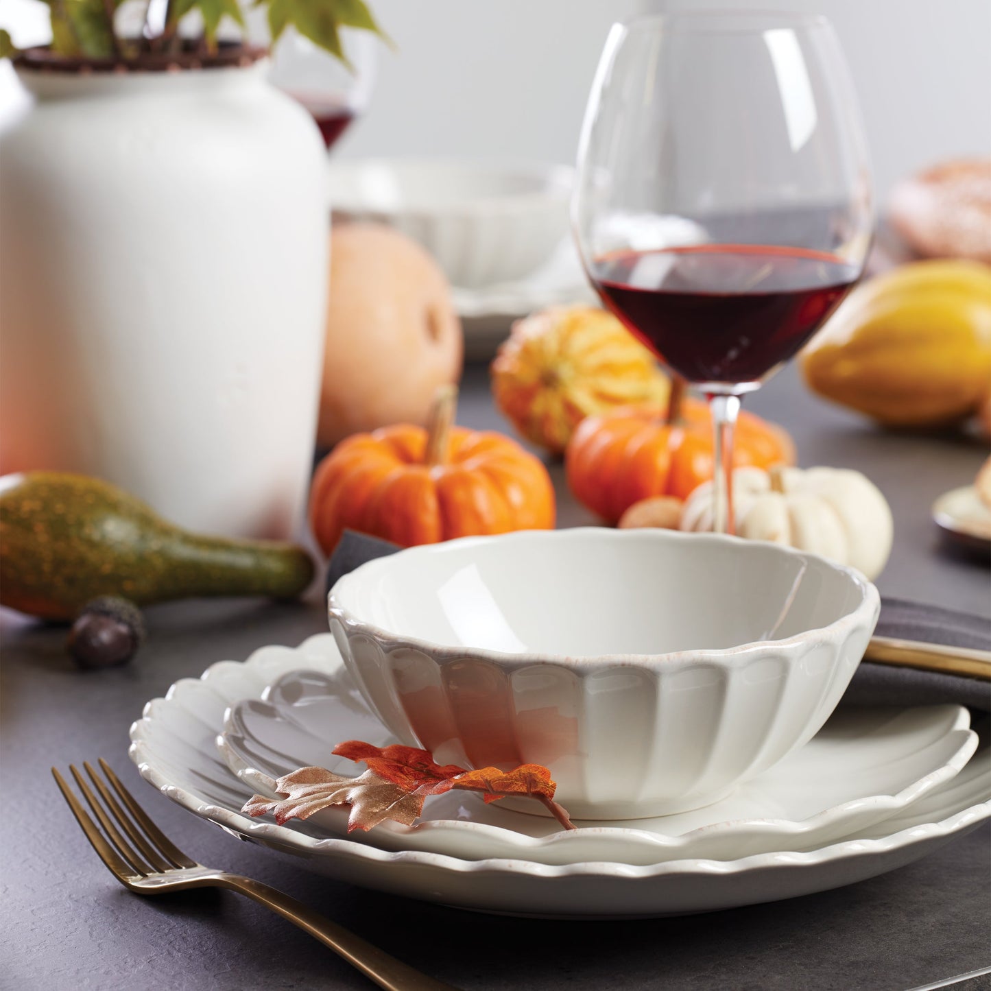 Service de table 4 pièces en coquille Saint-Jacques Perle française