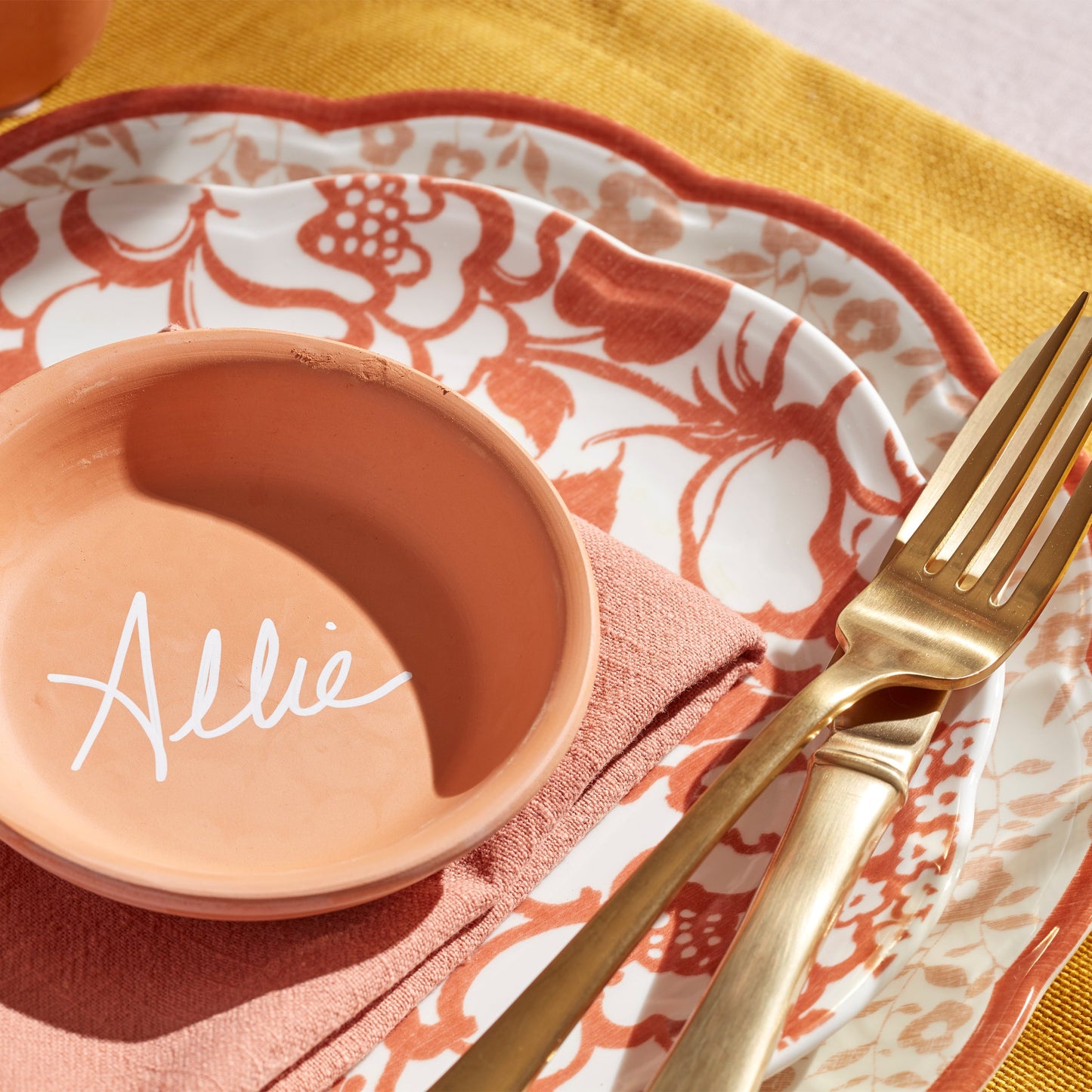 Assiettes décoratives safran Butterfly Meadow Cottage - Lot de 4