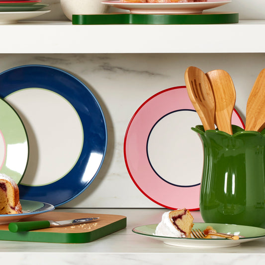 Assiettes plates Make It Pop - Lot de 4 - Bleu marine/vert