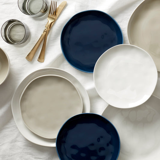 Assiettes plates grises Bay Colors - Lot de 4