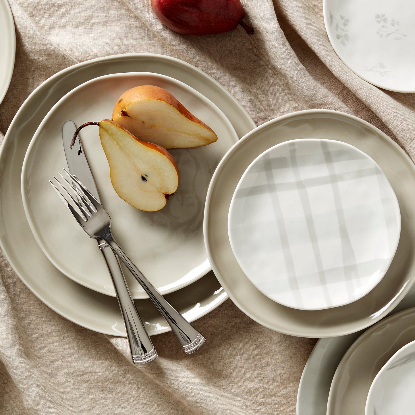 Assiettes plates grises Bay Colors - Lot de 4