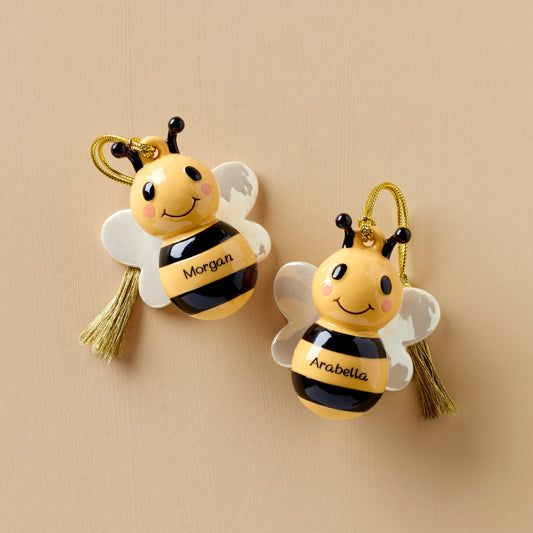 Ensemble de 2 décorations personnalisées en forme d'abeilles