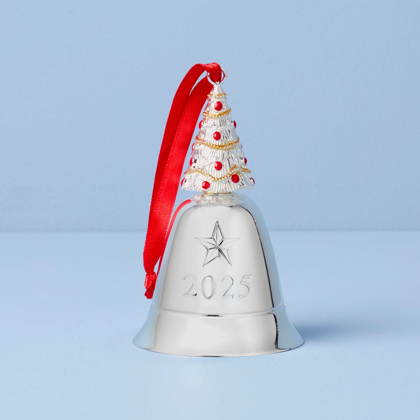 Cloche musicale décorative en métal argenté 2025