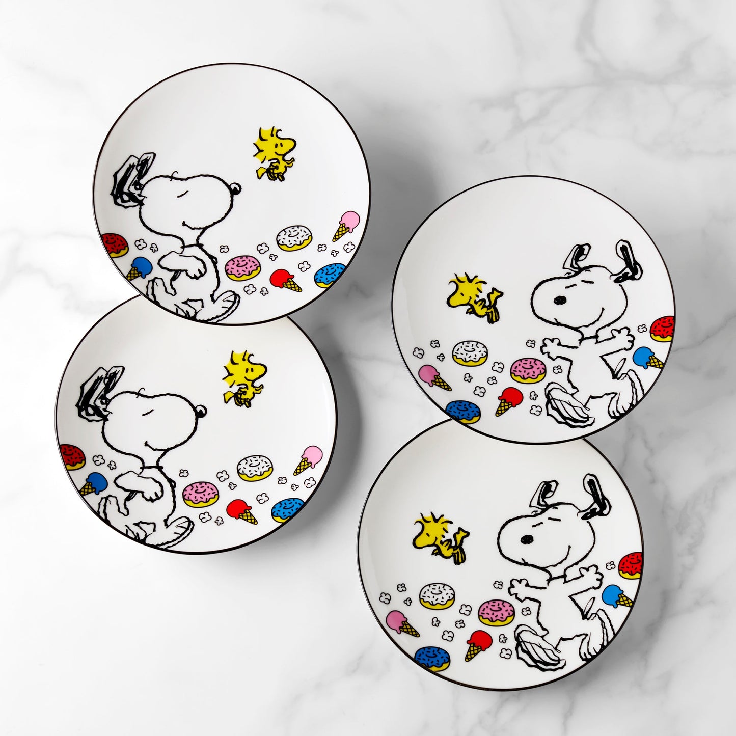 Assiettes décoratives Chef Snoopy - Lot de 4