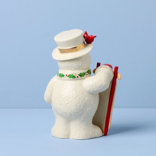 Figurine Bonhomme de neige avec traîneau 2025