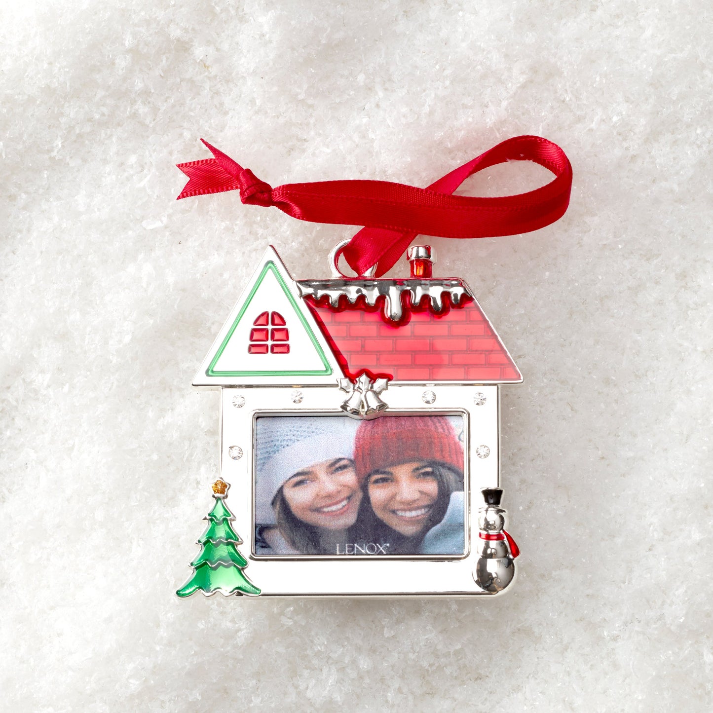 Ornement en métal argenté pour cadre de maison