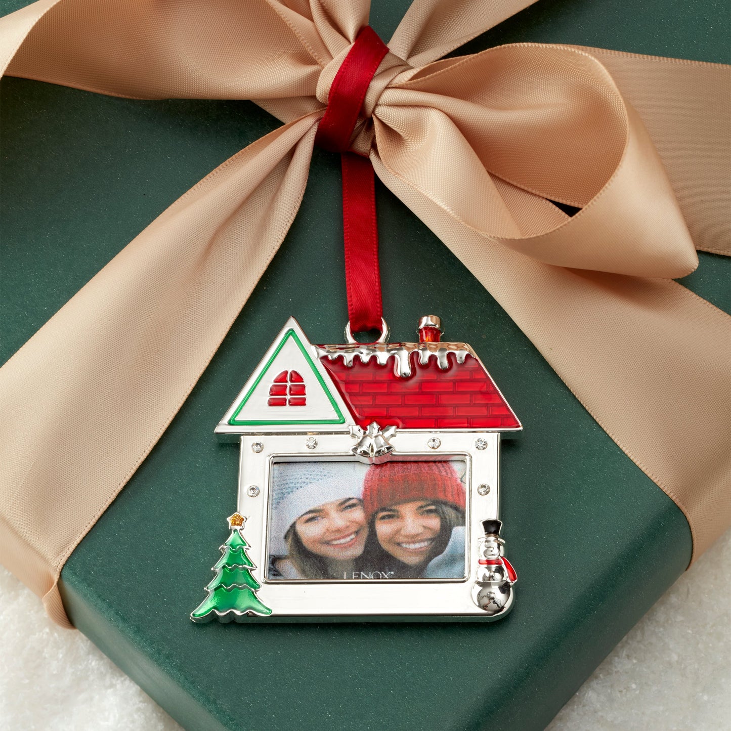 Ornement en métal argenté pour cadre de maison