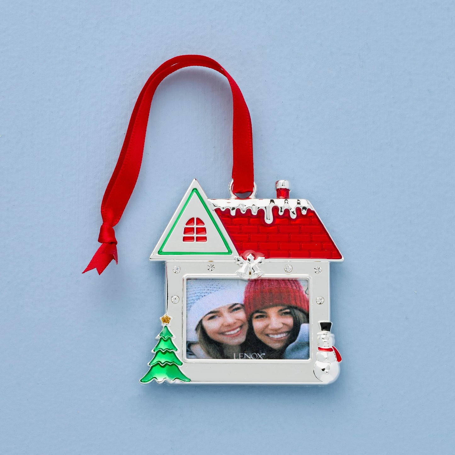 Ornement en métal argenté pour cadre de maison