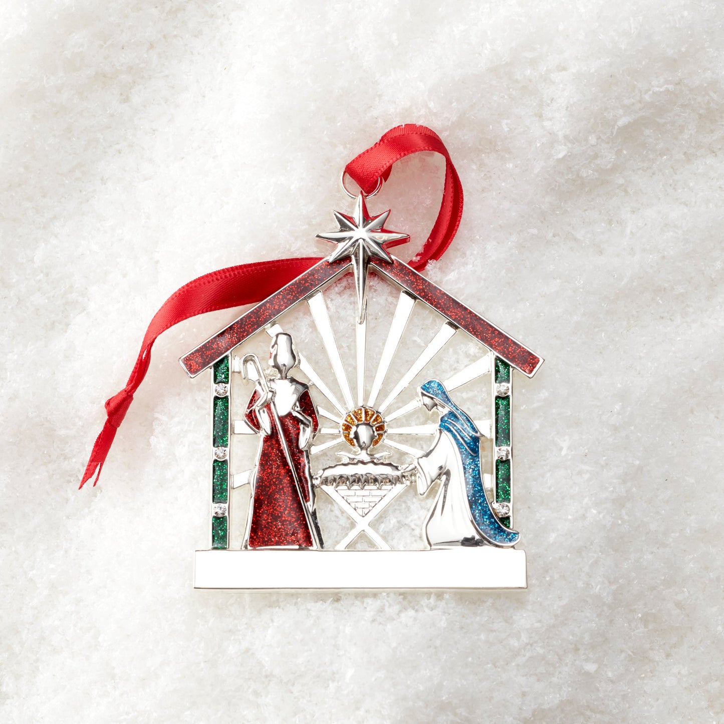 Ornement de la Nativité en plaqué argent