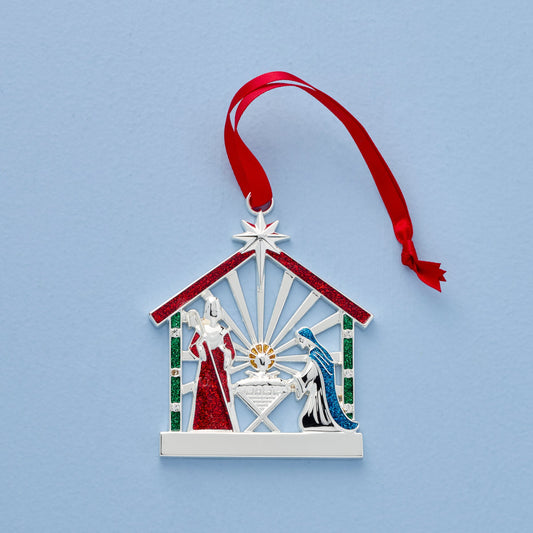 Ornement de la Nativité en plaqué argent