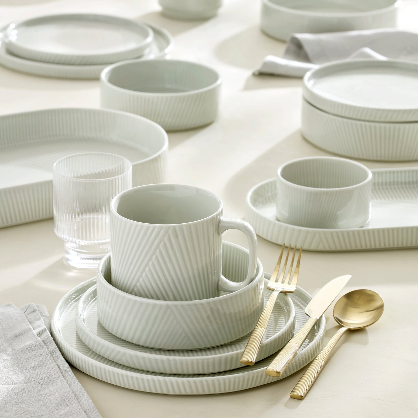 Ensemble de couverts Modulus Champagne Satin 20 pièces