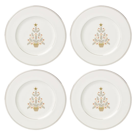 Assiettes décoratives Federal Platinum Tree - Lot de 4