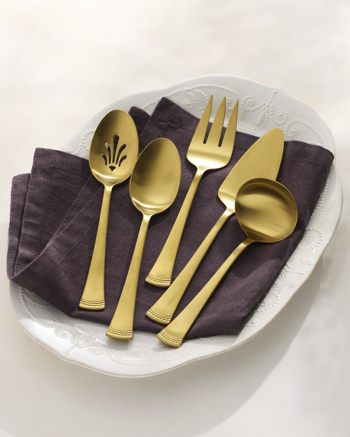 Ensemble d'hôtesse Portola Gold Satin 5 pièces