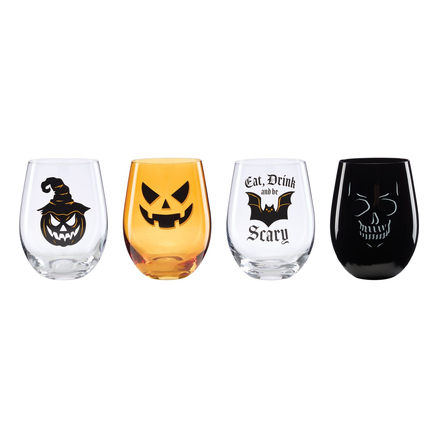 Verres à vin sans pied Vintro Halloween, lot de 4
