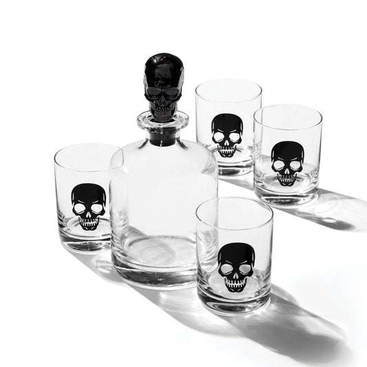 Coffret à whisky squelette Vintro Halloween 5 pièces