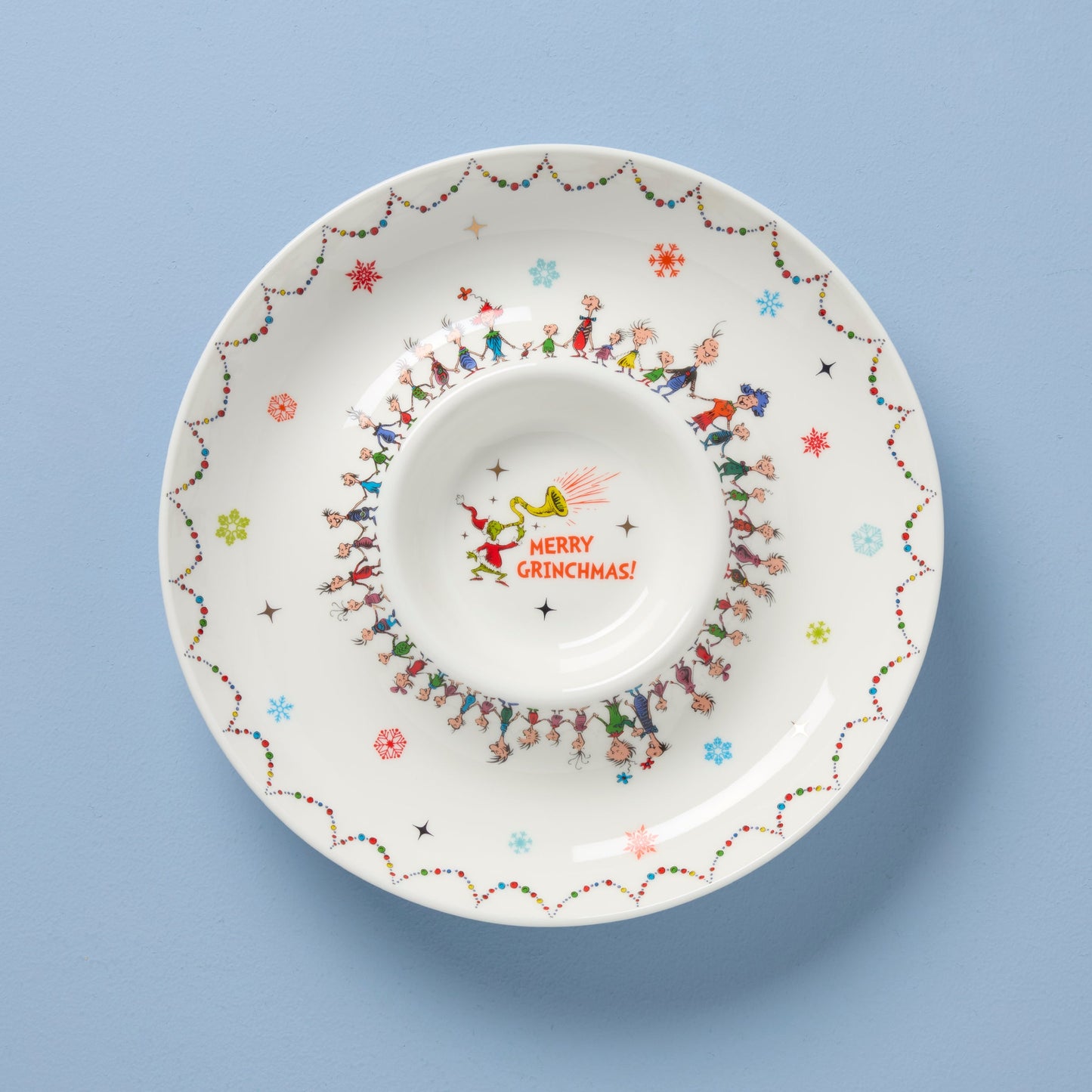 Bol de chips et de trempette Joyeux Grinchmas