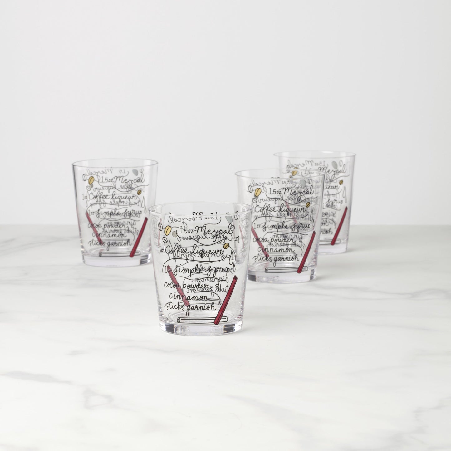 Verres doubles à l'ancienne Make Merry - Lot de 4