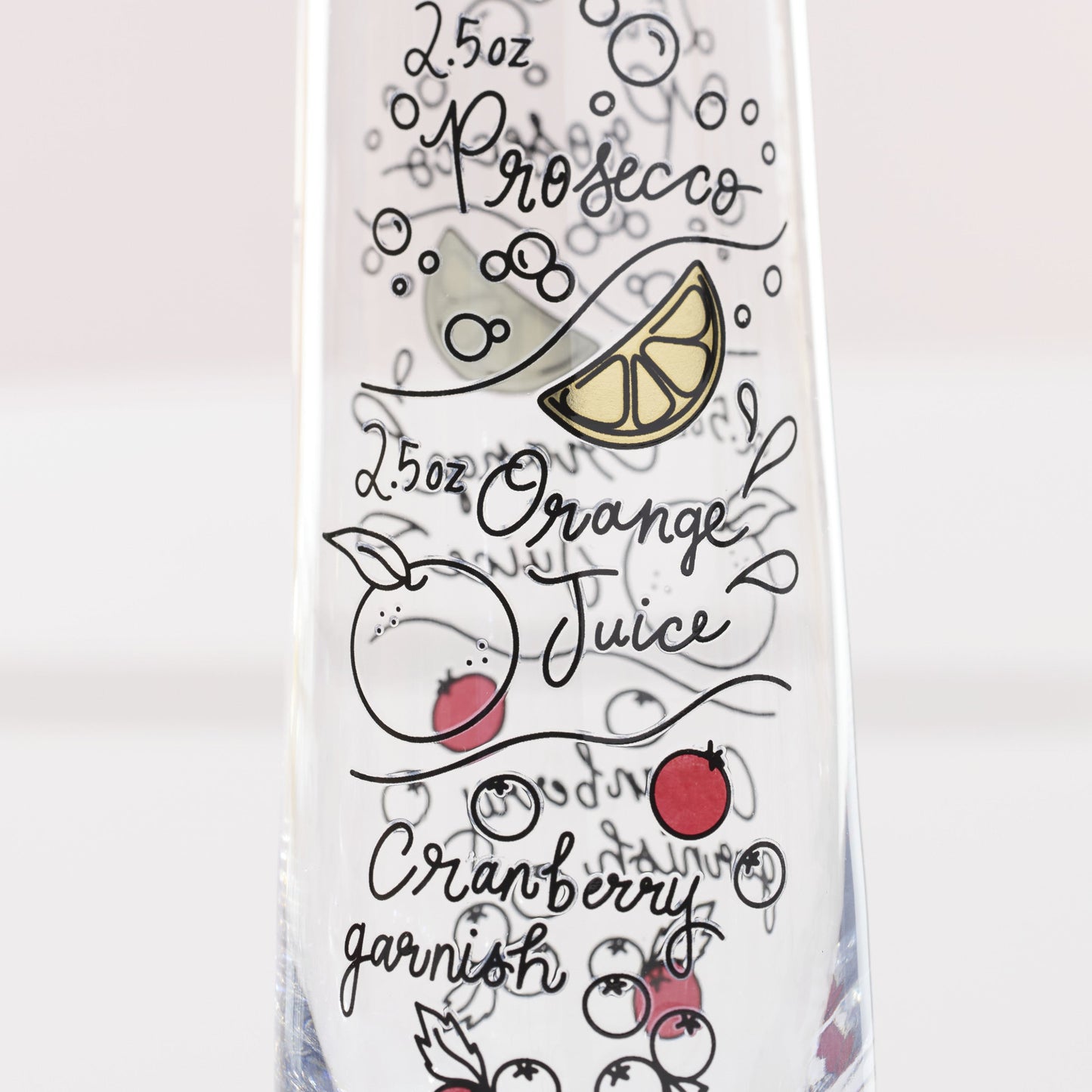 Verres à flûte sans pied Make Merry - Lot de 4