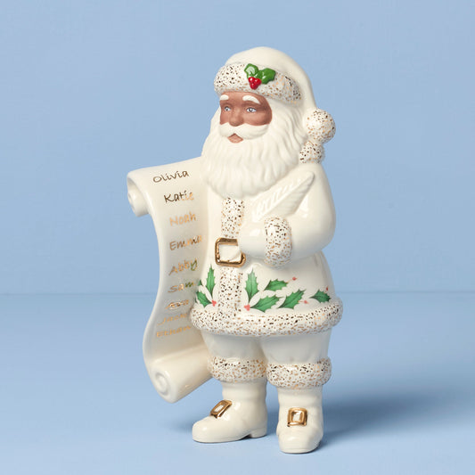 Figurine Père Noël afro-américain avec liste 2025