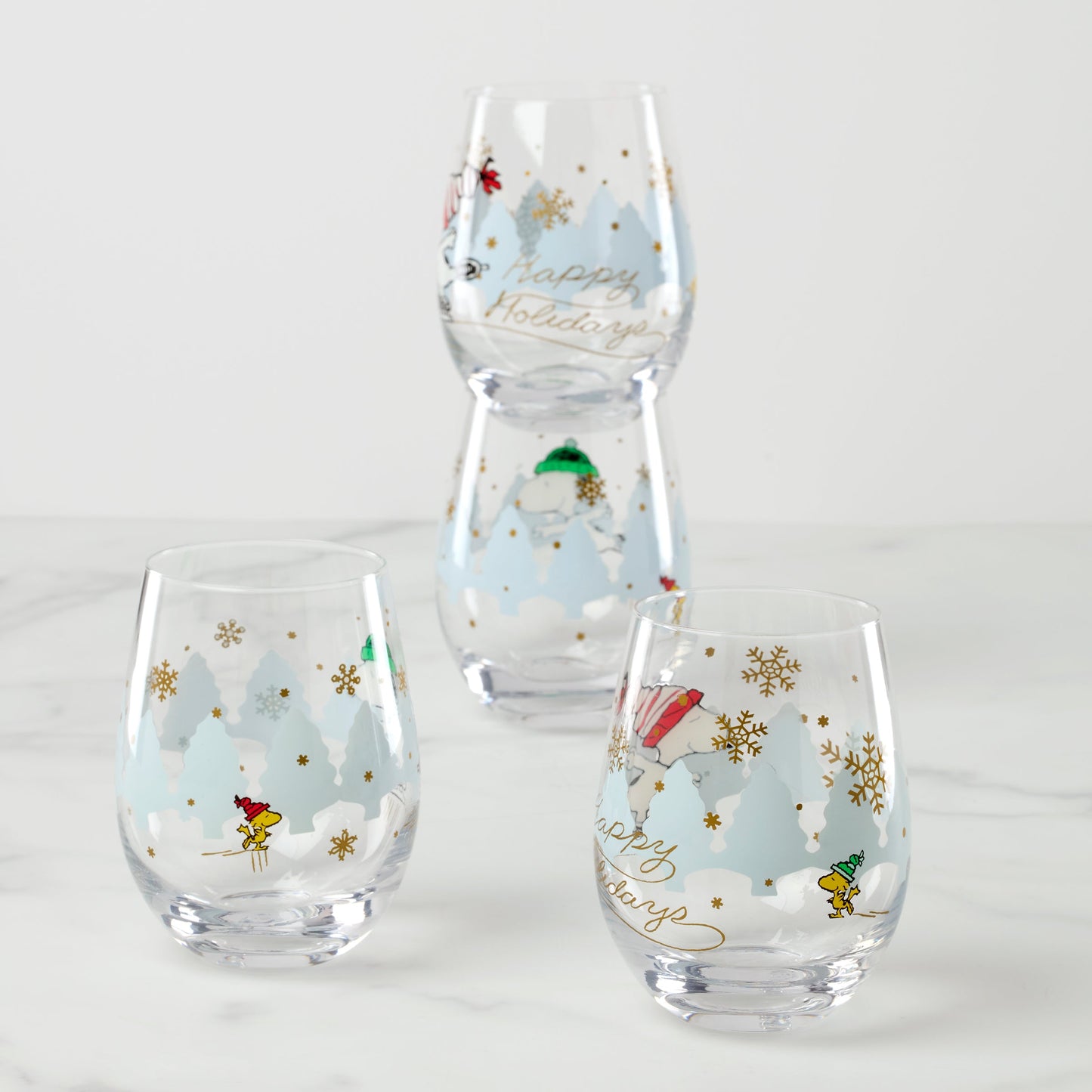 Gobelets de Noël Snoopy Skater - Lot de 4