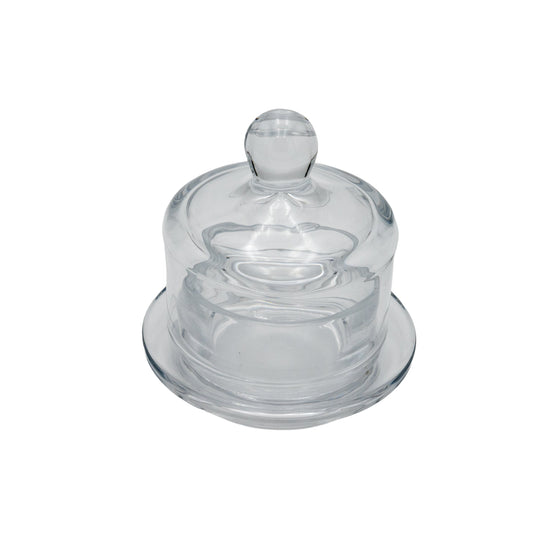 Cloche à condiments en verre, ronde