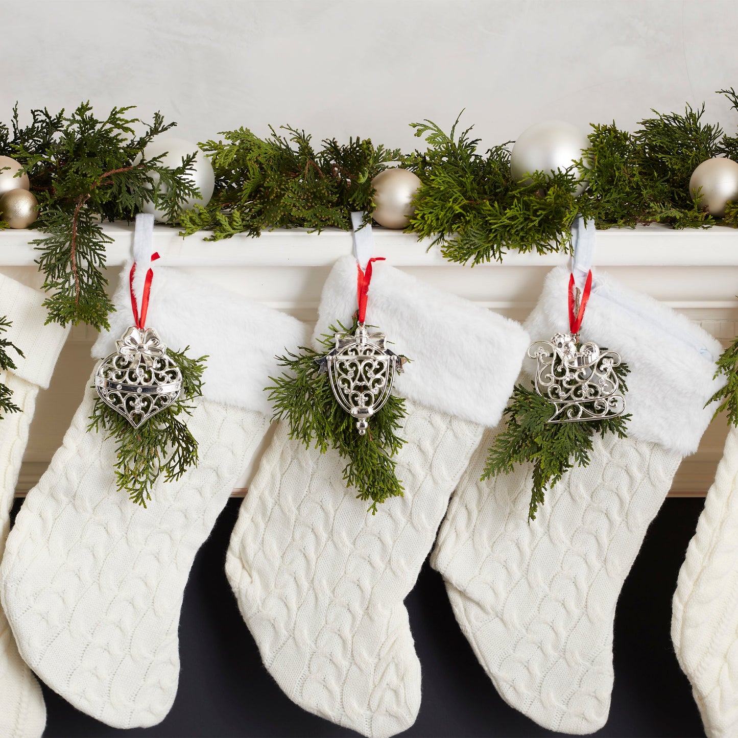 Ornements Sparkle & Scroll - Lot de 8