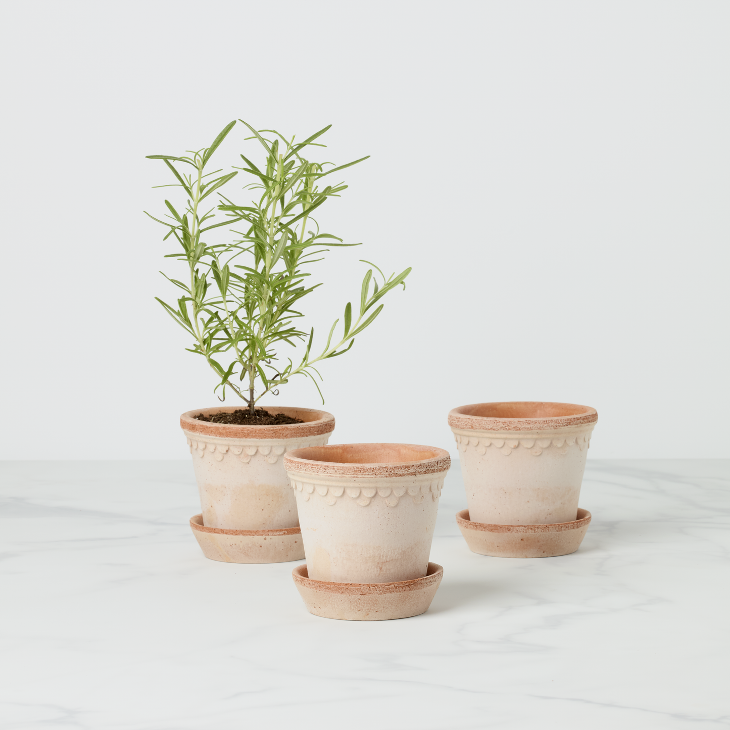 Pots en terre cuite Raw Rosa de Kobenhavner, lot de 3