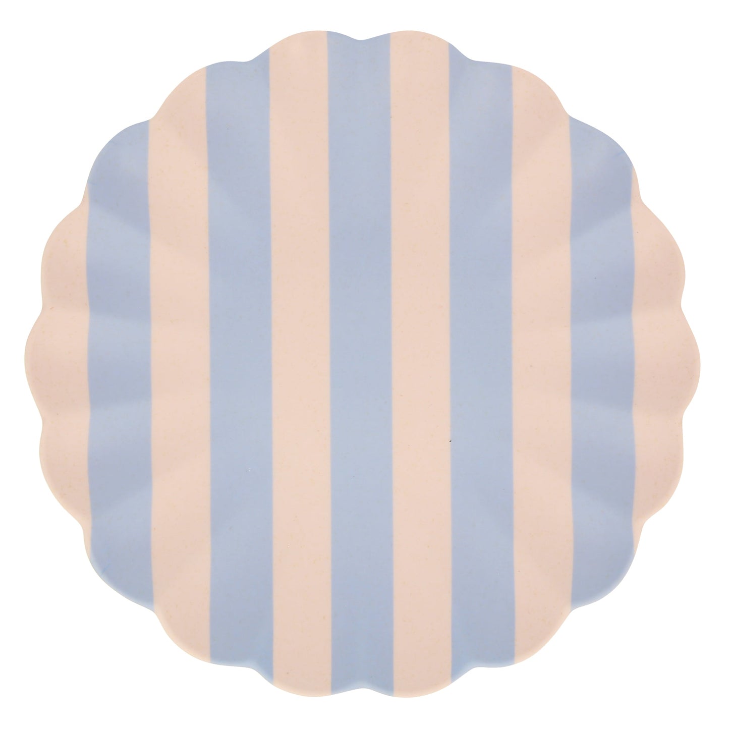 Grandes assiettes réutilisables en bambou rayé, lot de 6