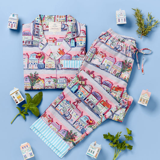 Ensemble pyjama long rose Lenox Spice Village x Printfresh Kitchen