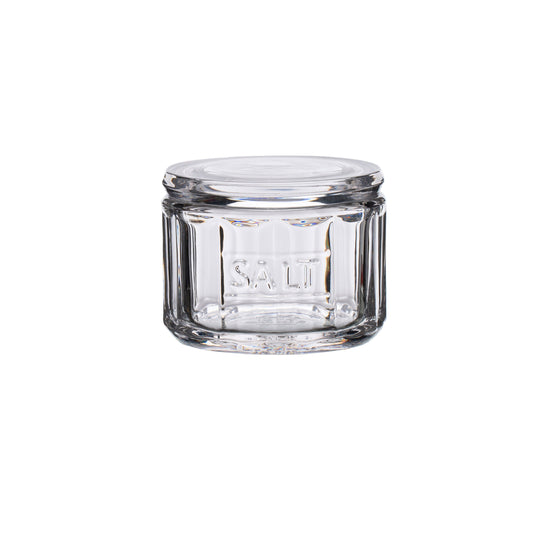 Pot à sel en verre avec cuillère