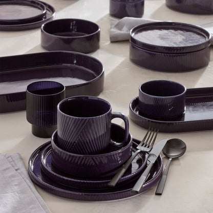 Ensemble de couverts Modulus en satin noir, 20 pièces