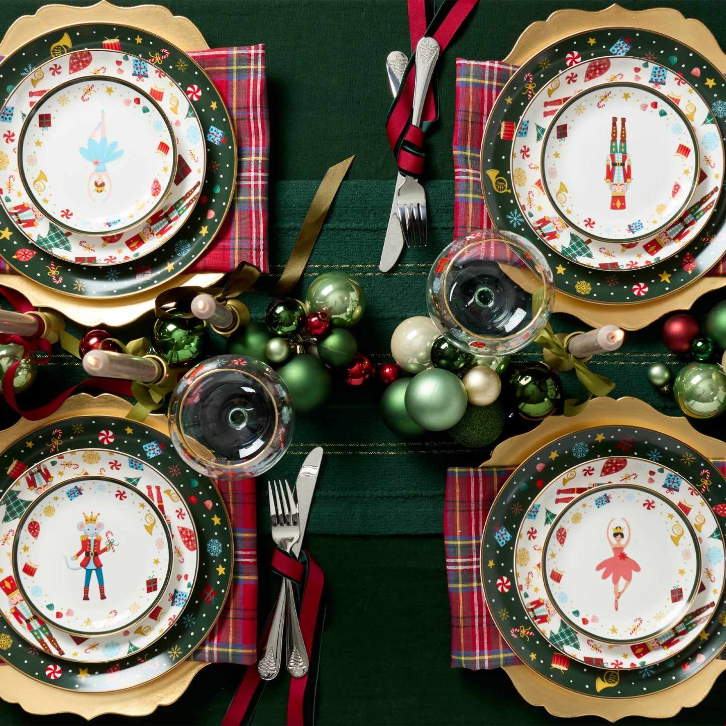 Assiettes décoratives Casse-Noisette Ballet - Lot de 4