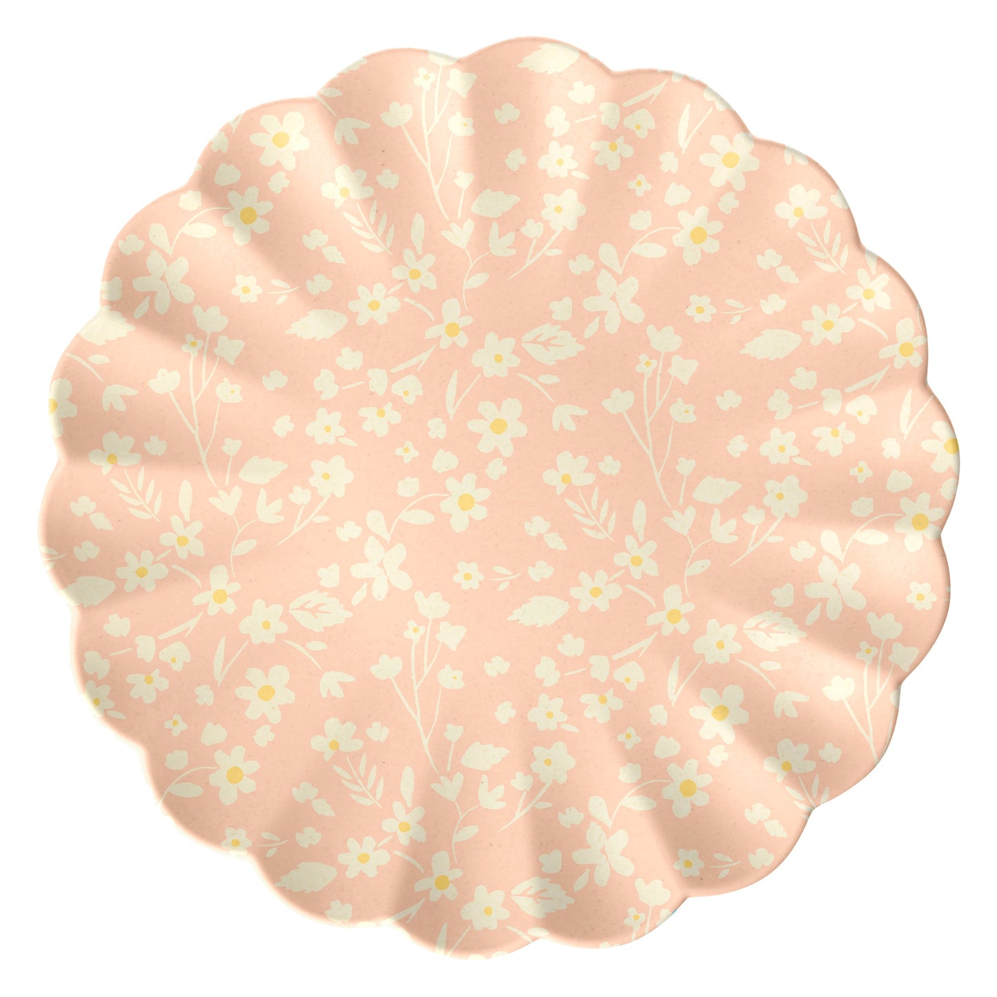 Grandes assiettes réutilisables en bambou à motif floral, lot de 6