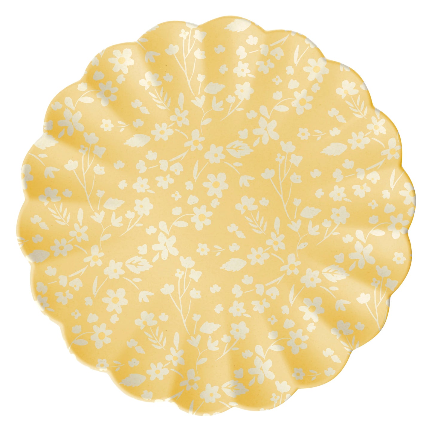 Grandes assiettes réutilisables en bambou à motif floral, lot de 6