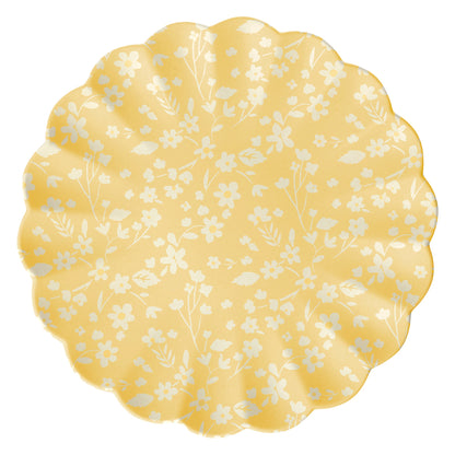 Grandes assiettes réutilisables en bambou à motif floral, lot de 6