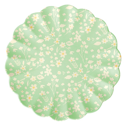 Grandes assiettes réutilisables en bambou à motif floral, lot de 6