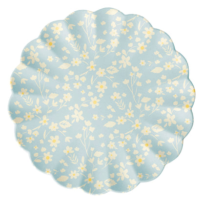 Grandes assiettes réutilisables en bambou à motif floral, lot de 6