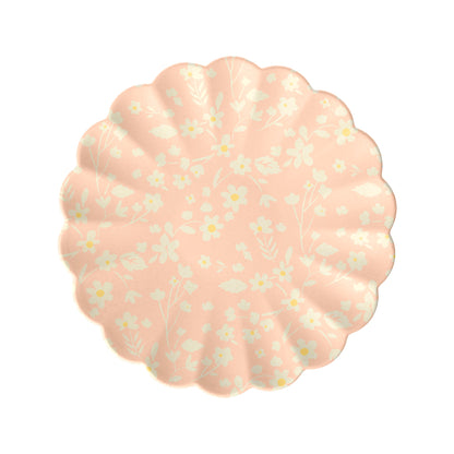 Petites assiettes réutilisables en bambou à motif floral, lot de 6