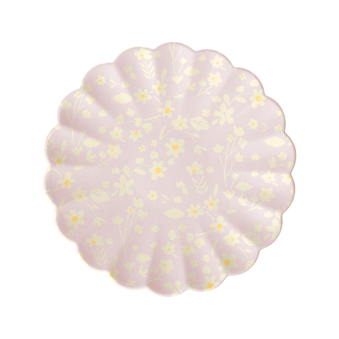 Petites assiettes réutilisables en bambou à motif floral, lot de 6