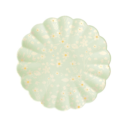 Petites assiettes réutilisables en bambou à motif floral, lot de 6