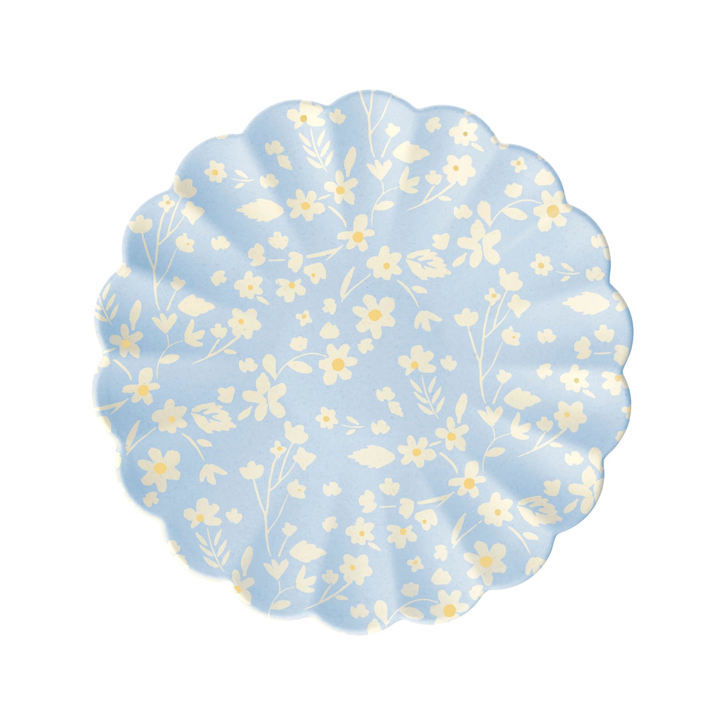 Petites assiettes réutilisables en bambou à motif floral, lot de 6